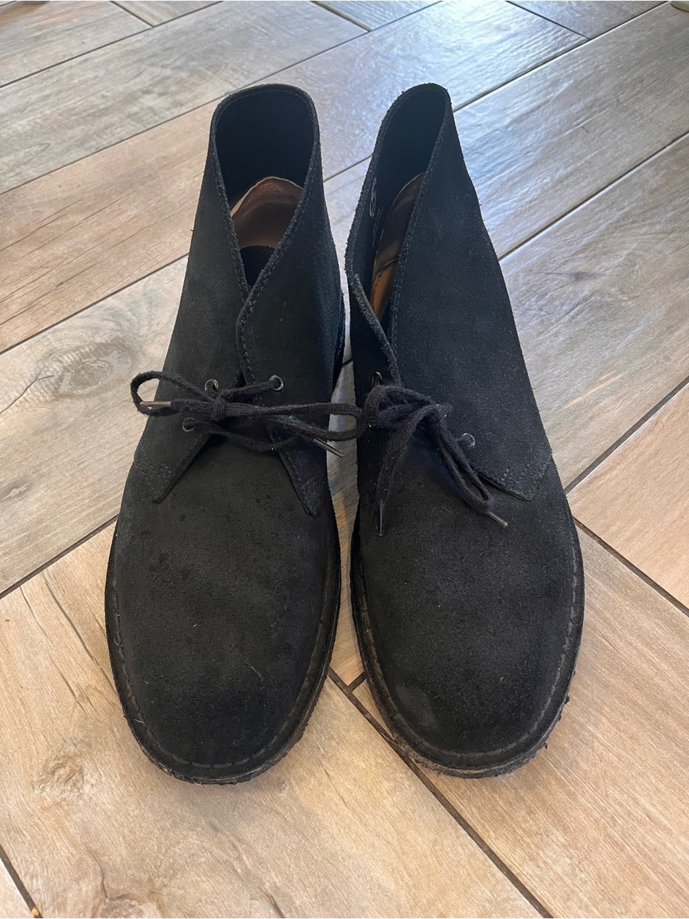 Clarks Black Suede Desert Boots